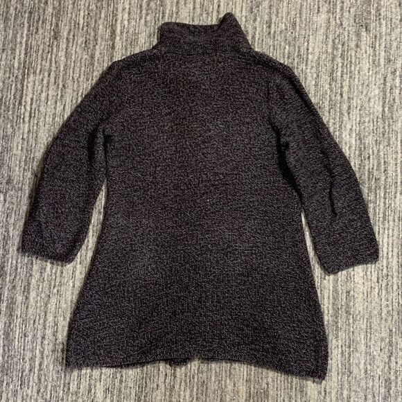 Damask Women's Small Brown Pima Cotton Coatigan Shacket Buttoned Long Collared - Picture 5 of 5